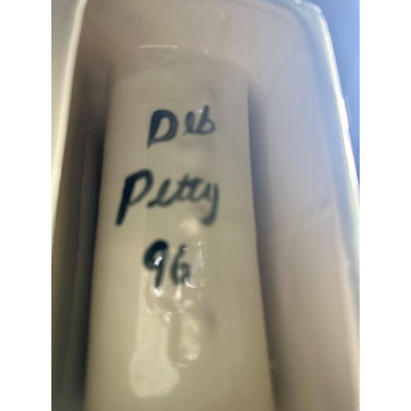 Fitzpatrick Signed  Vintage 1990s Pottery Set Napkin Holder Candle Holder And Se - Picture 7 of 8